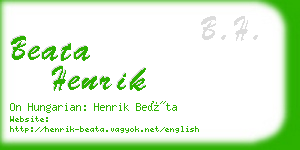 beata henrik business card